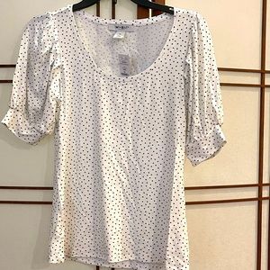 WHBM polka dot puffy sleeve shirt
